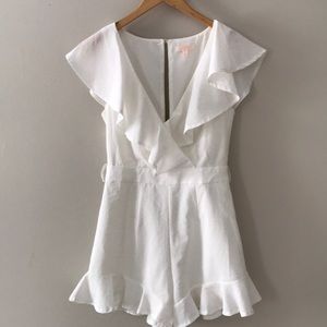 White ruffle romper
